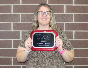 Cierra Onken with plaque