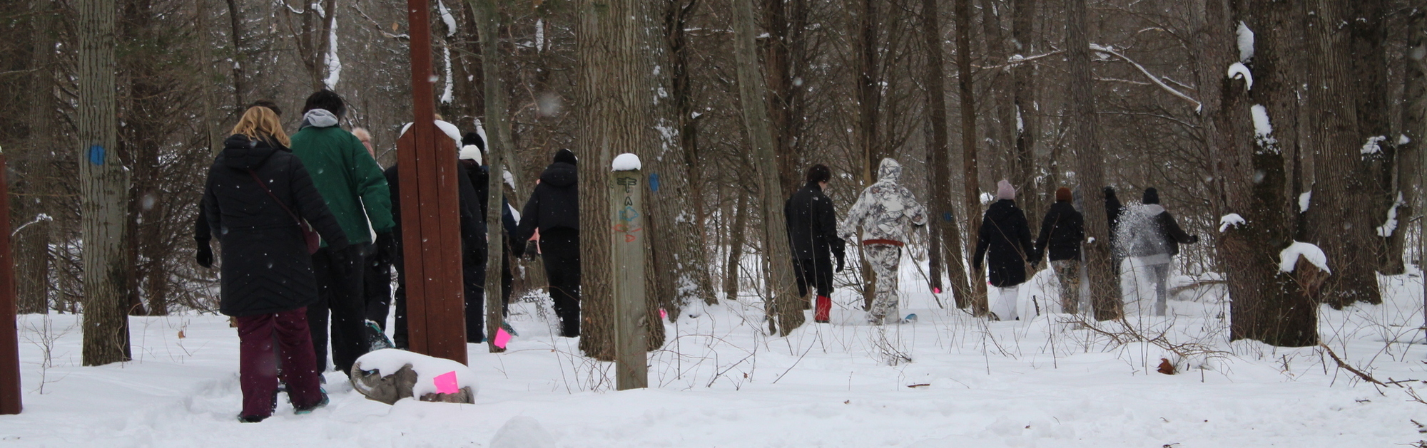 HS students snowshoeing